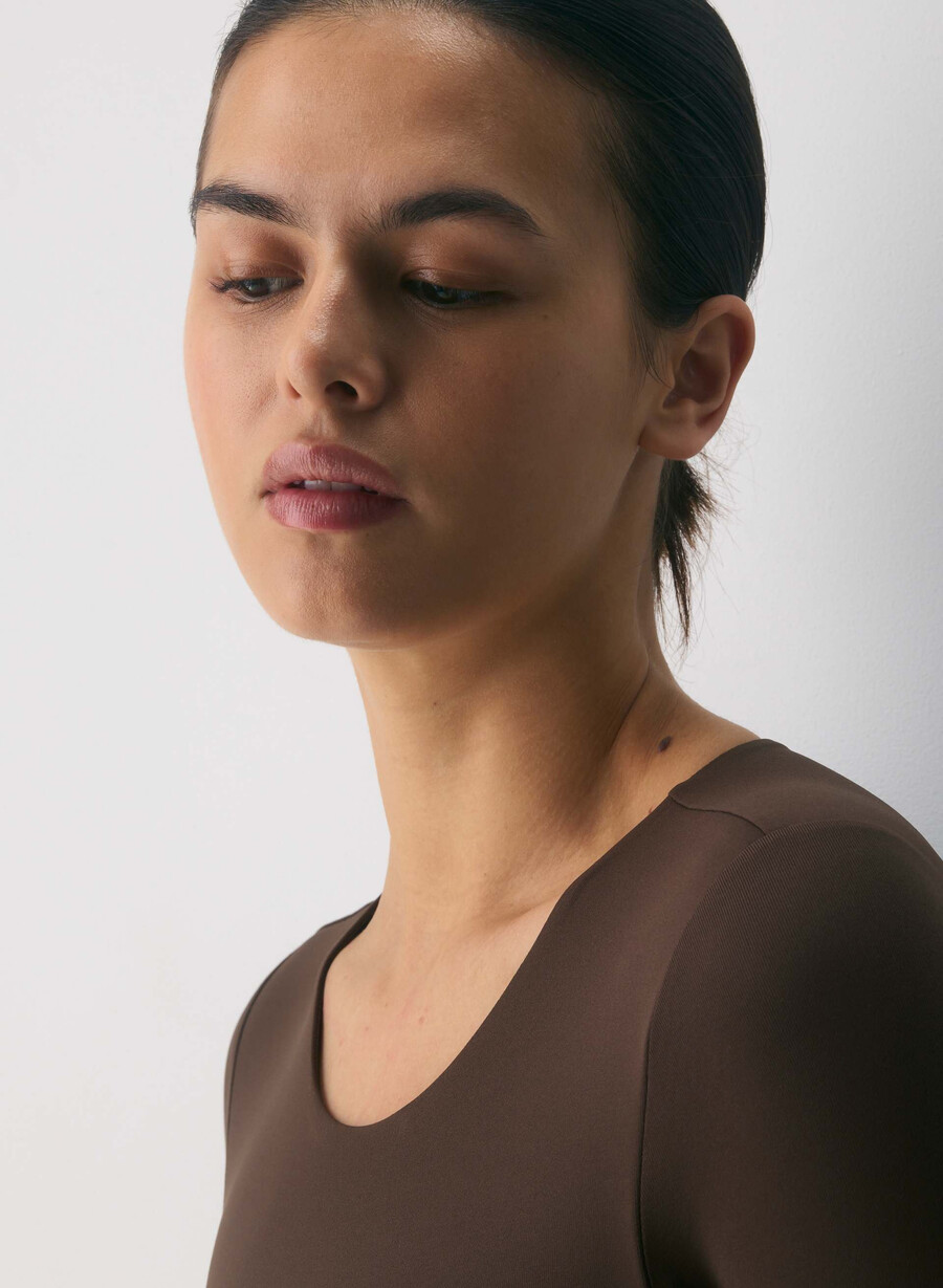 original contour prosperity crew bodysuit rich mocha brown