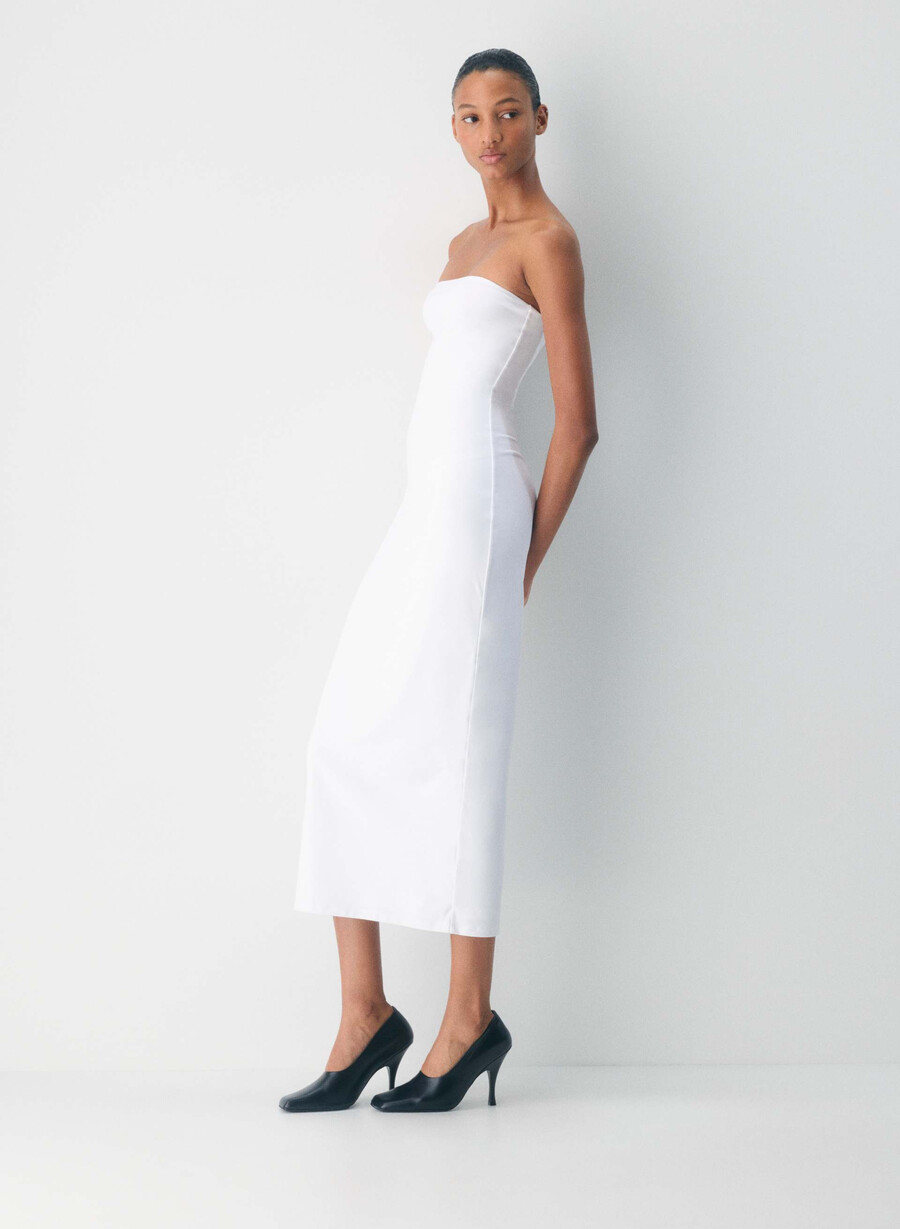 original contour enrapture maxi-schlauchkleid strahlend weiß