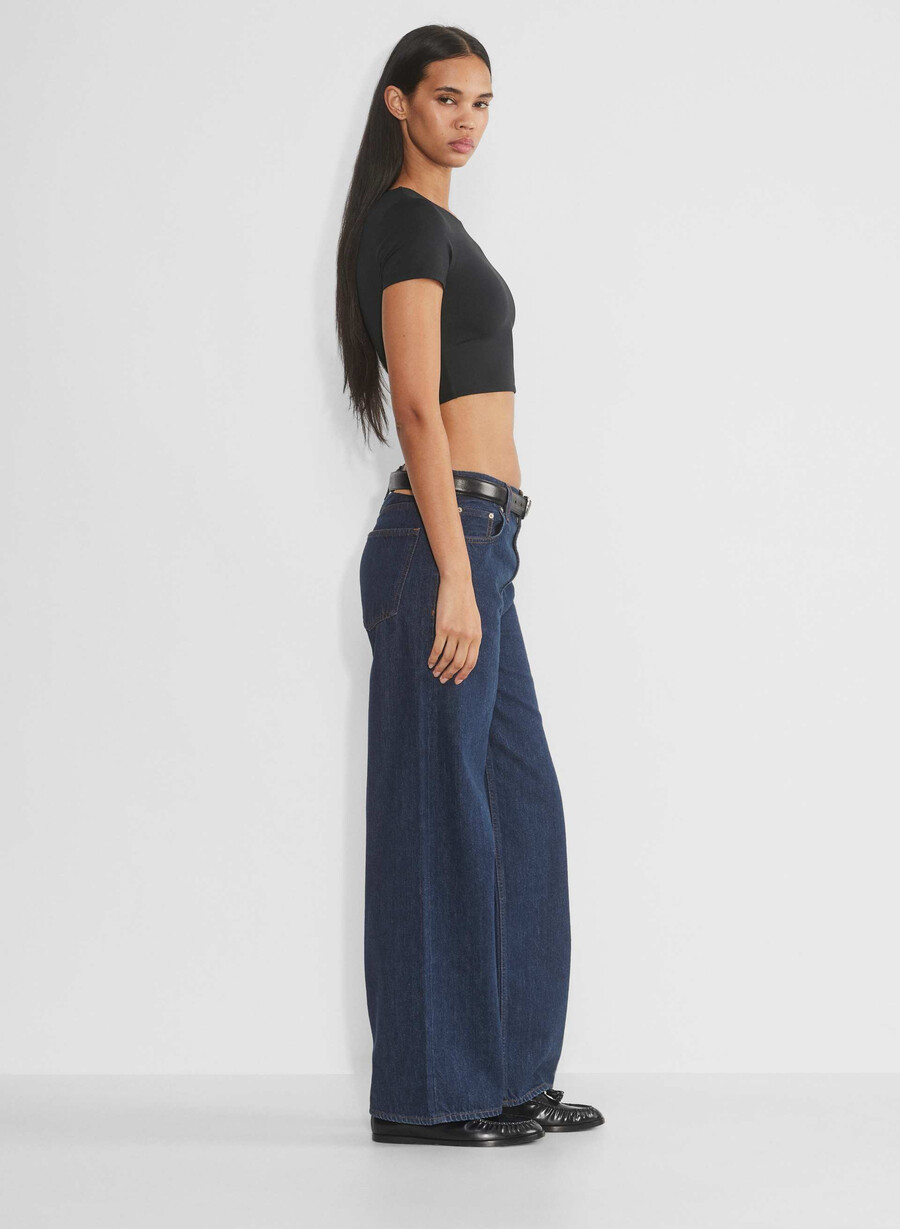 original contour crew cropped t-shirt schwarz