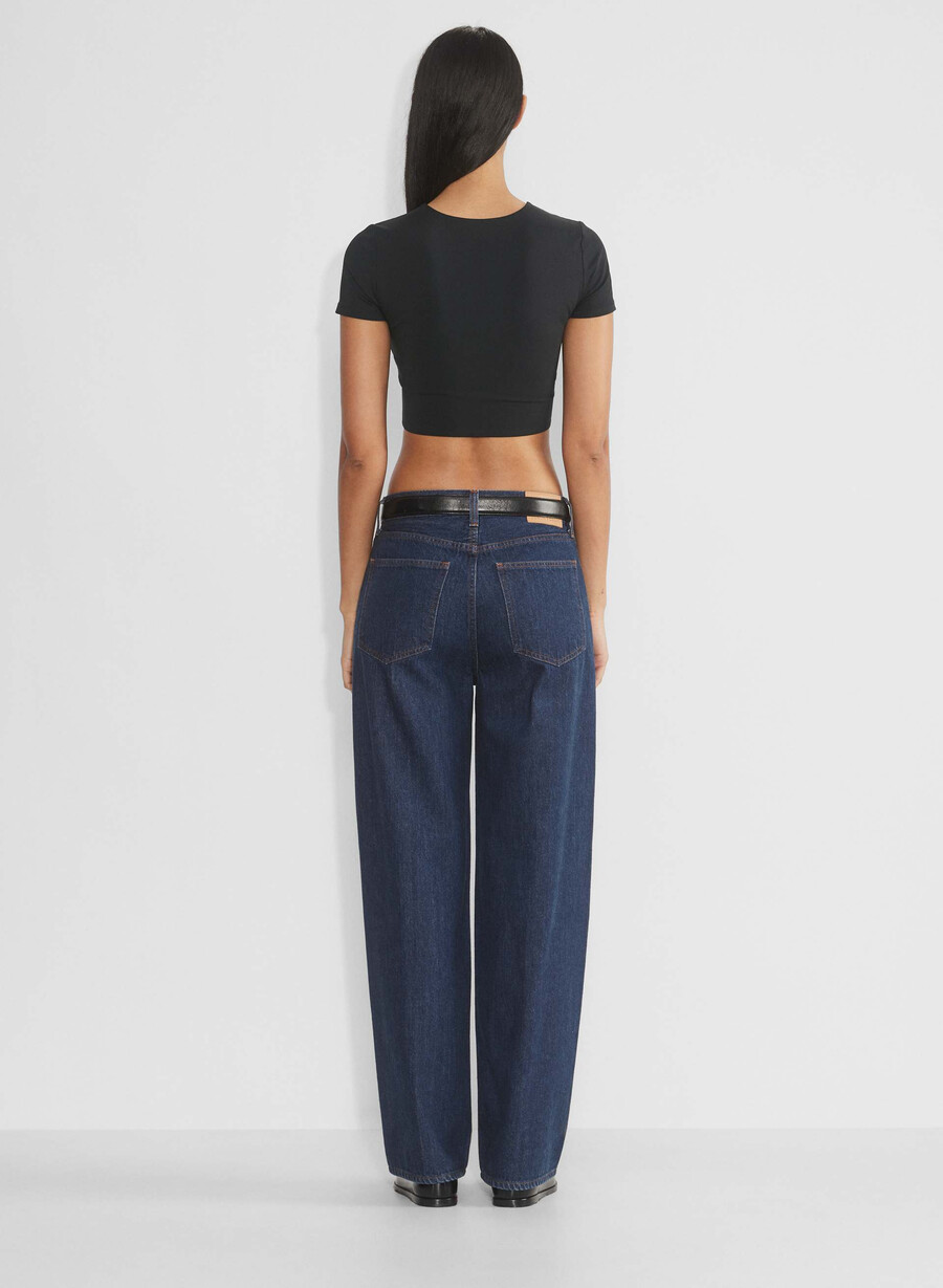 original contour crew cropped t-shirt schwarz