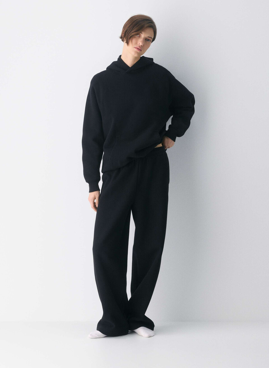 gemütliche boyfriend-sweatpants aus sweatfleece schwarz