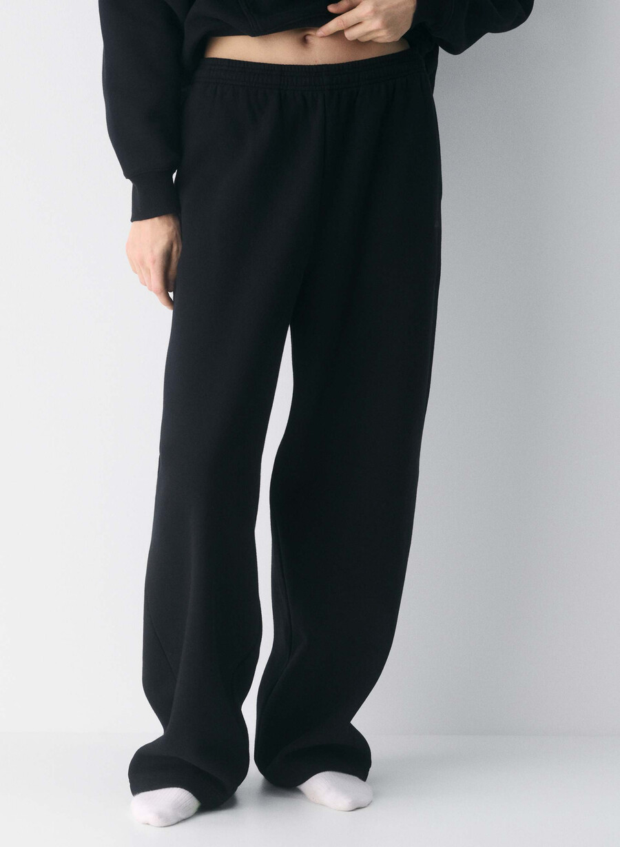 gemütliche boyfriend-sweatpants aus sweatfleece schwarz