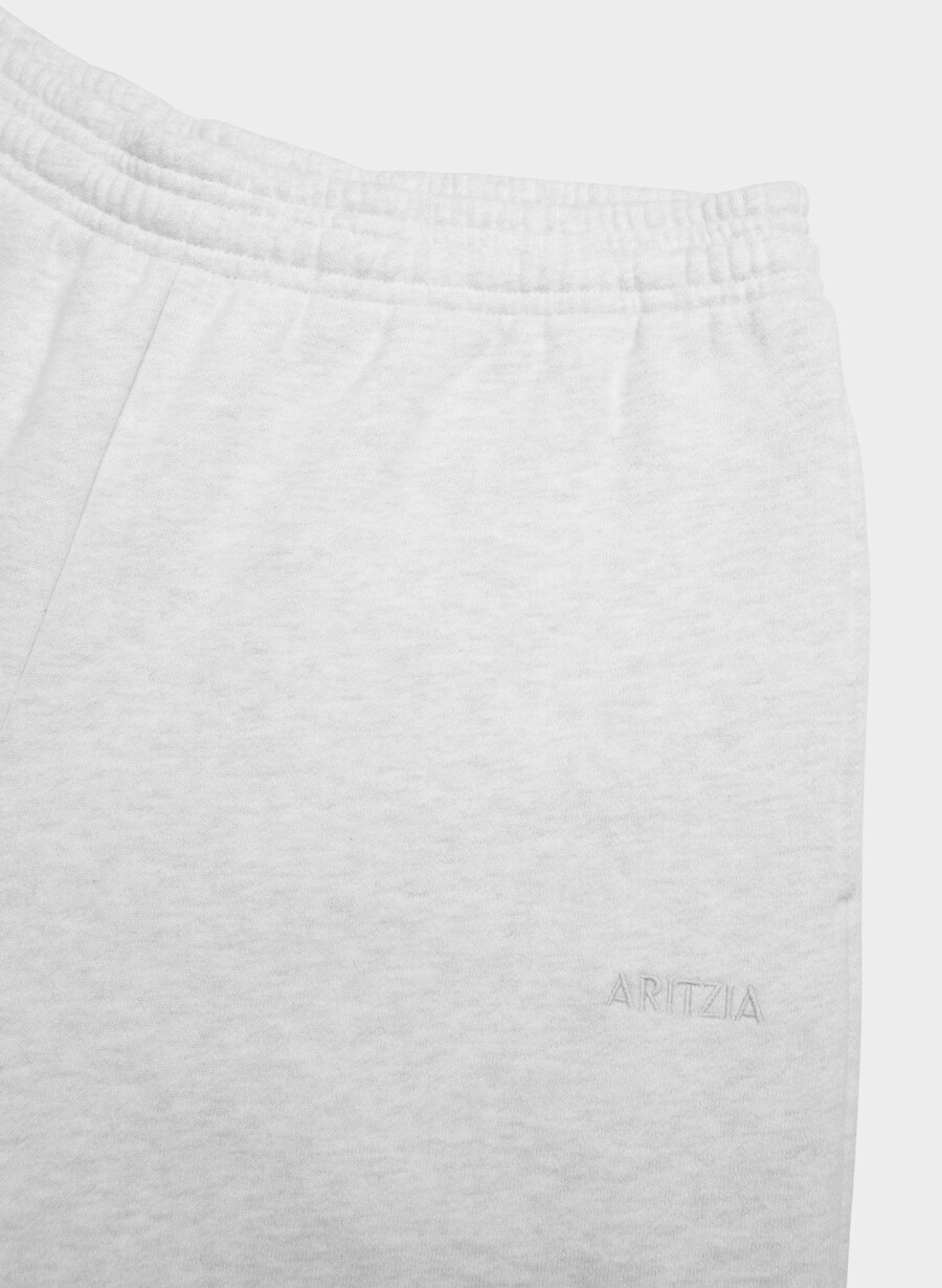 gemütliche boyfriend-sweatpant aus sweatfleece meliertes weiß