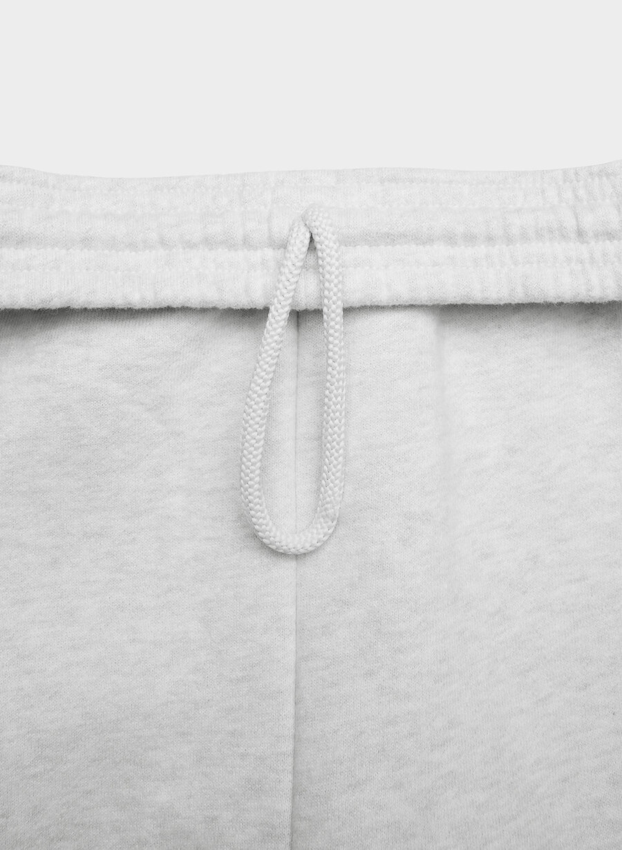 gemütliche boyfriend-sweatpant aus sweatfleece meliertes weiß