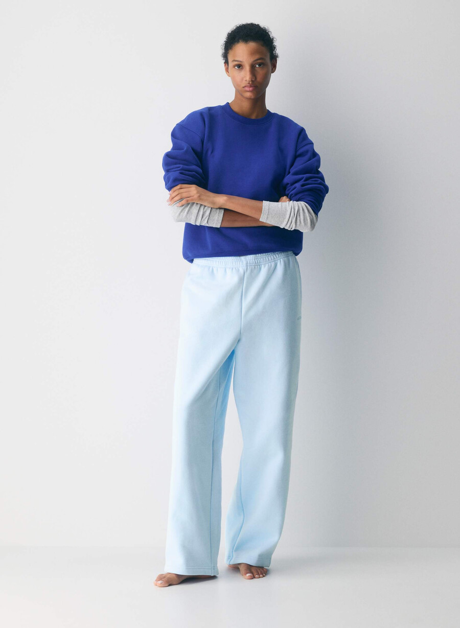 gemütliche sweatfleece boyfriend-jogginghose in villablau