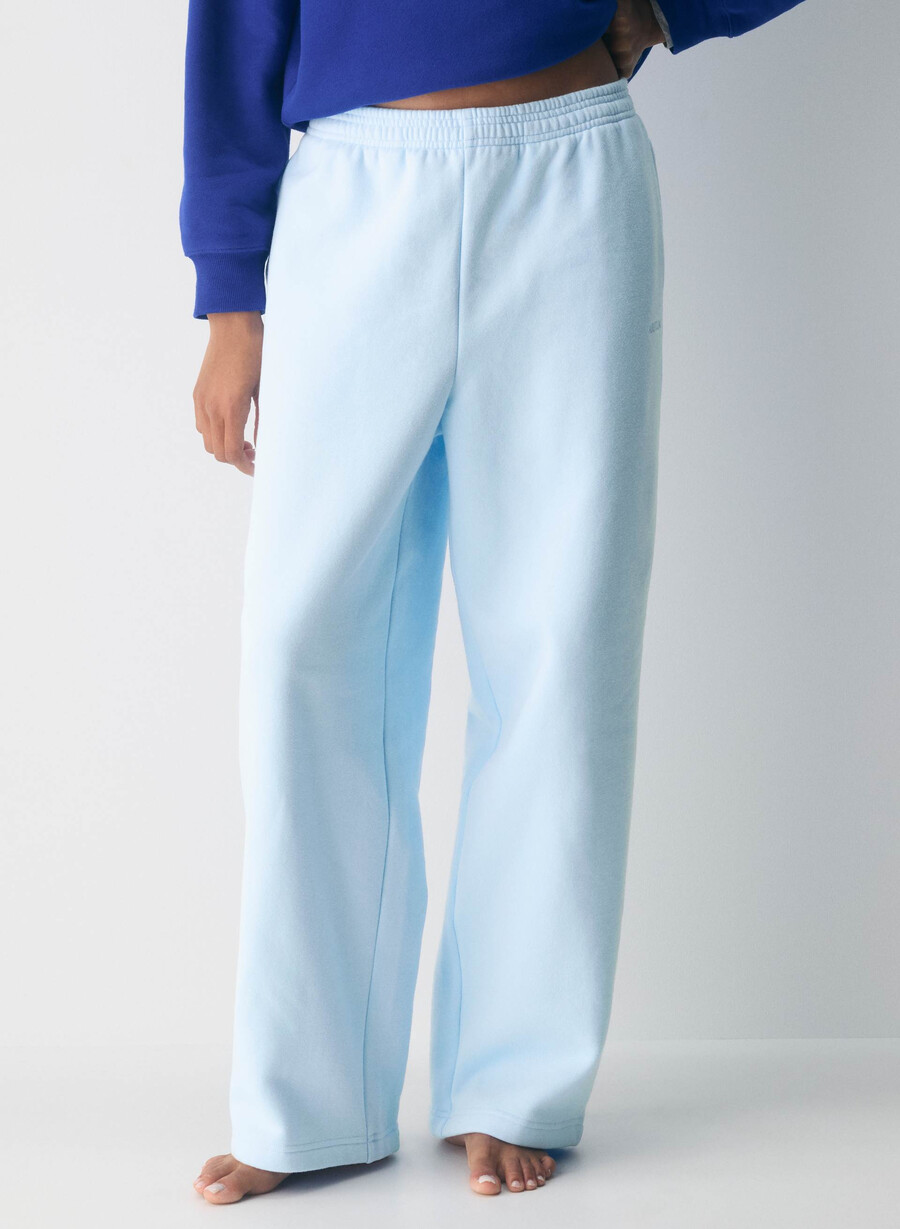 gemütliche sweatfleece boyfriend-jogginghose in villablau