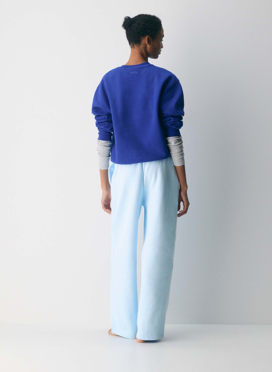 gemütliche sweatfleece boyfriend-jogginghose in villablau