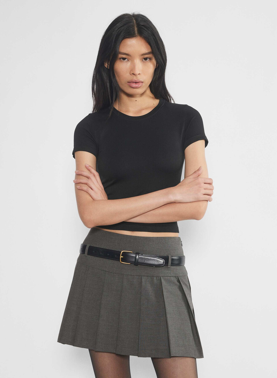 glattes nahtloses willow t-shirt schwarz