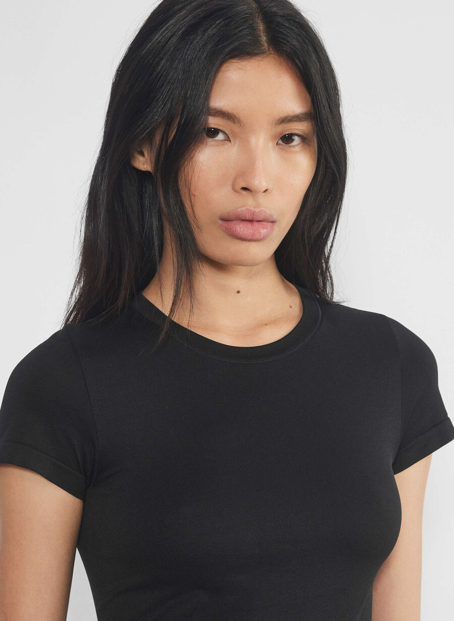 glattes nahtloses willow t-shirt schwarz