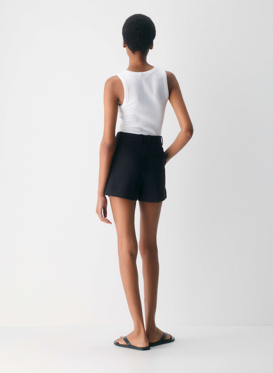 plissierte mini-shorts stn strp dn nvc gr
