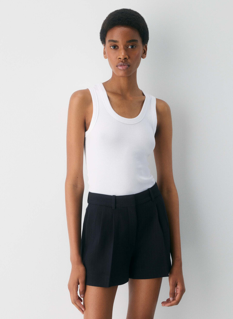 plissierte mini-shorts stn strp dn nvc gr
