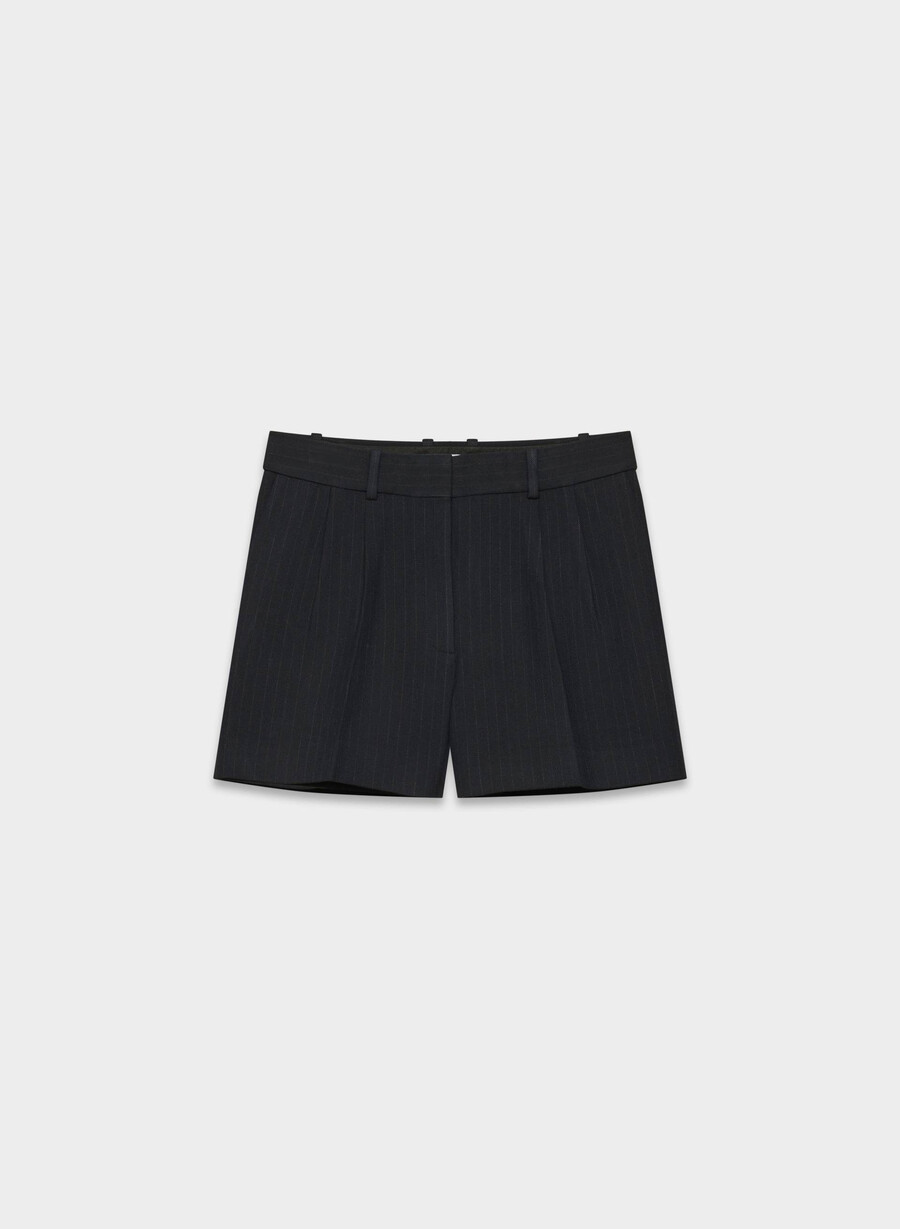 plissierte mini-shorts stn strp dn nvc gr