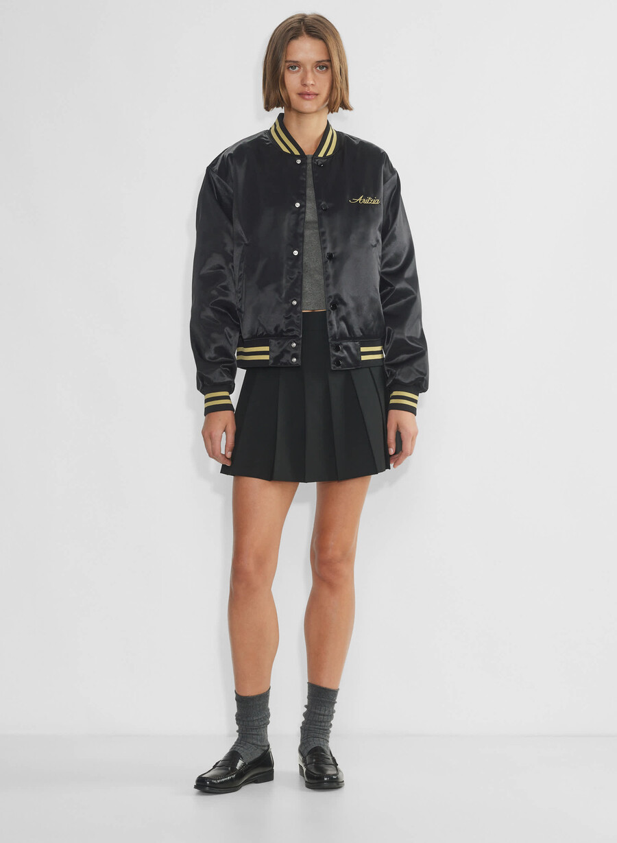 masa satin bomberjacke schwarzhero gold