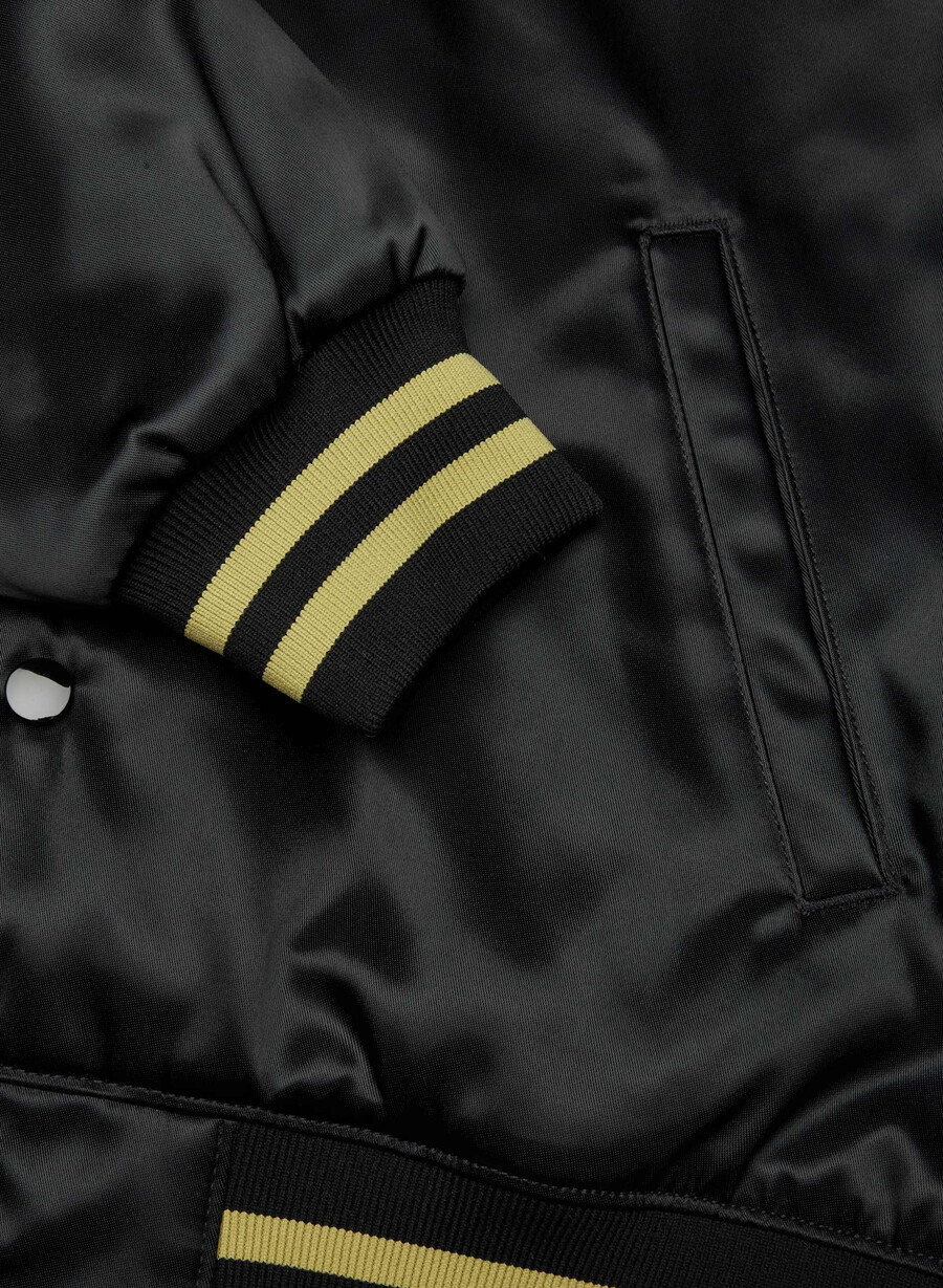 masa satin bomberjacke schwarzhero gold