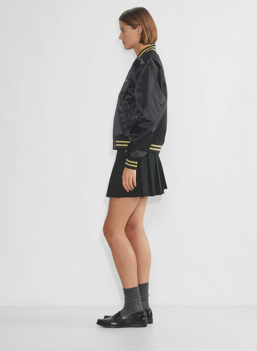 masa satin bomberjacke schwarzhero gold