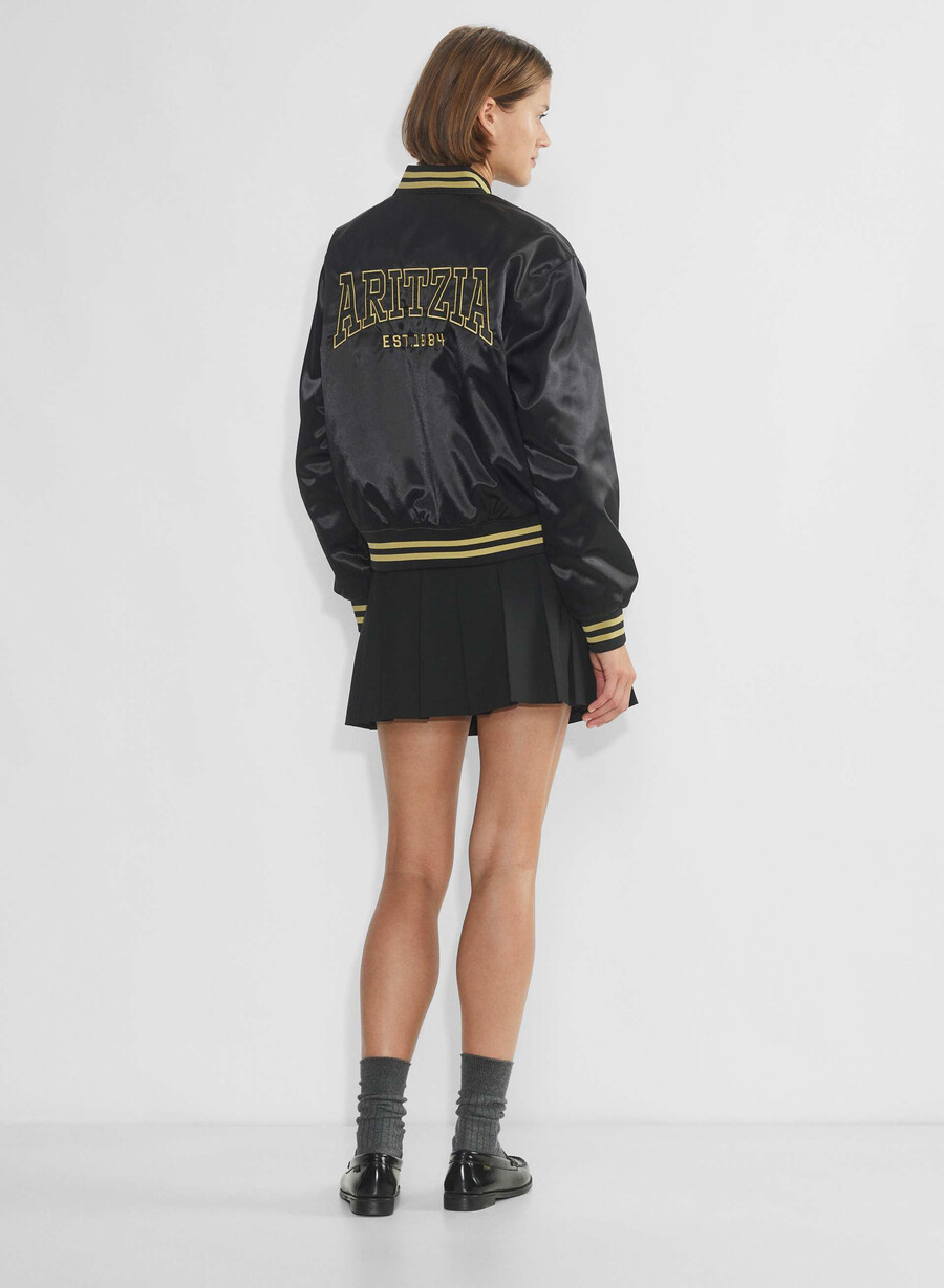 masa satin bomberjacke schwarzhero gold