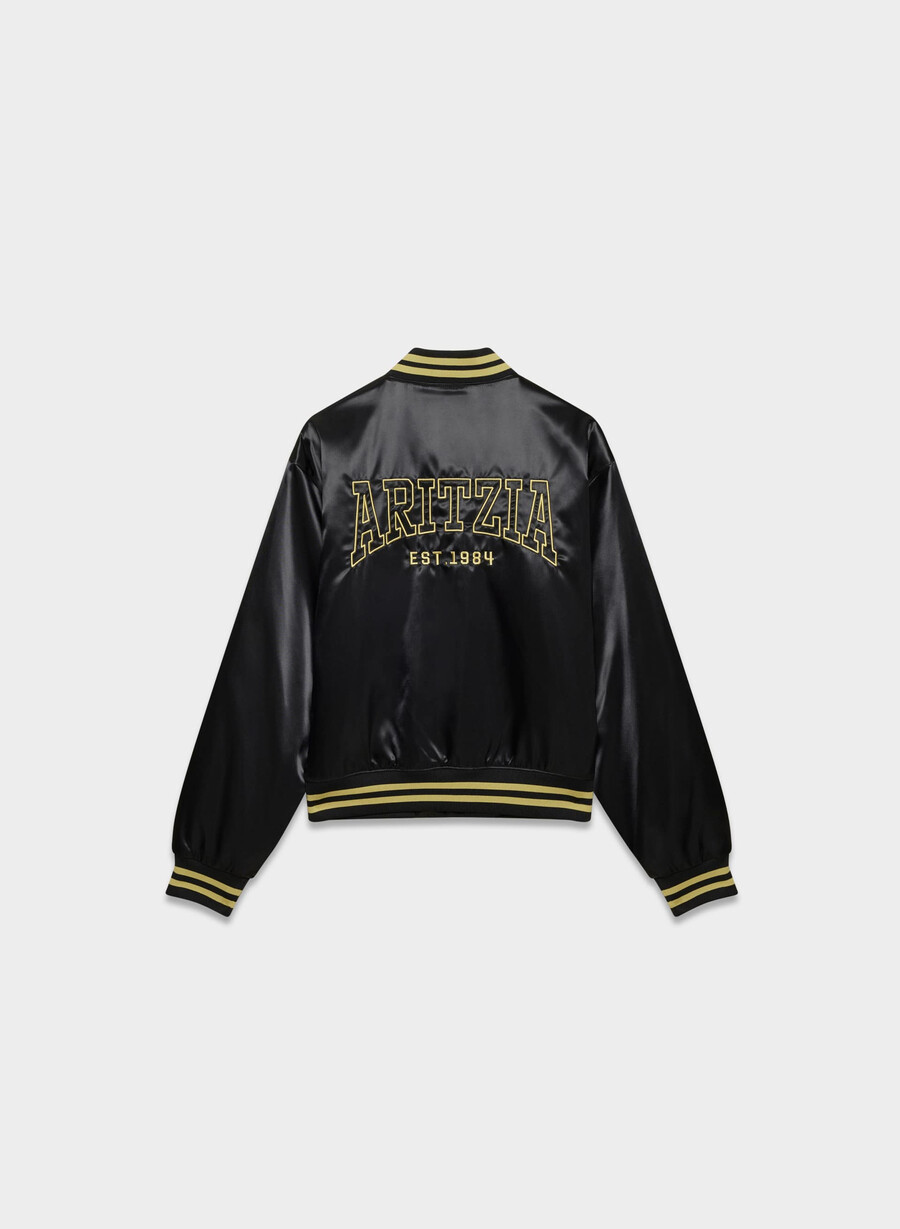 masa satin bomberjacke schwarzhero gold