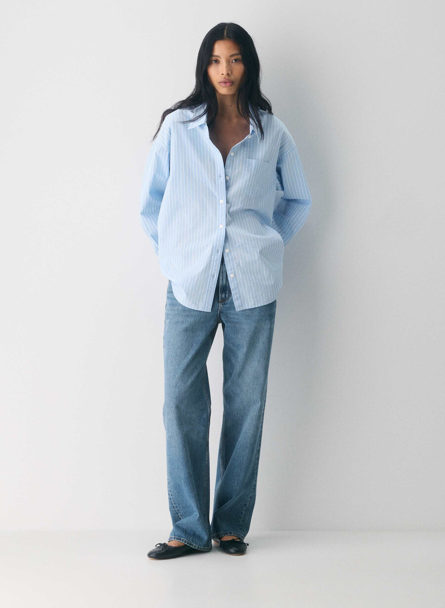 reminisce relaxed poplin shirt mtchll strp cf bbw