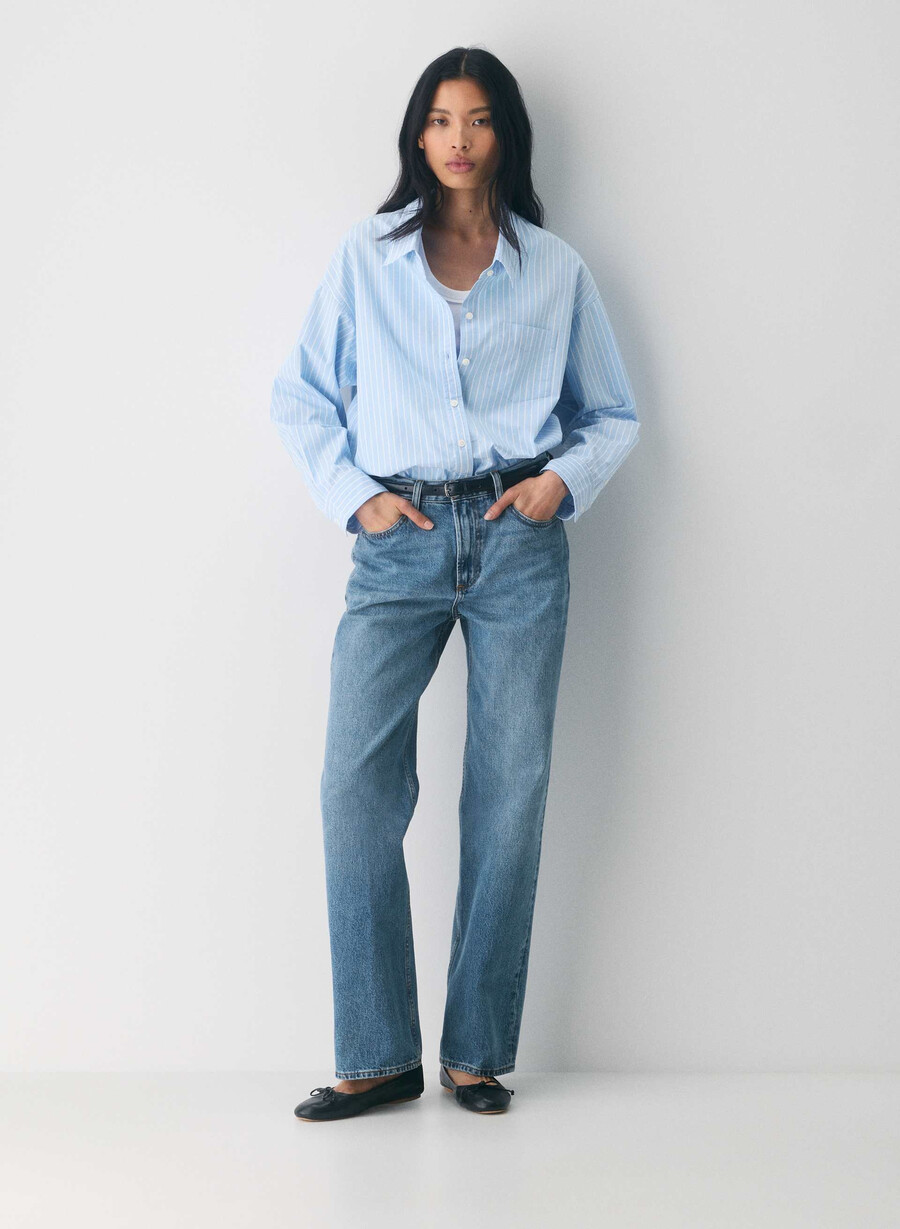 reminisce relaxed poplin shirt mtchll strp cf bbw