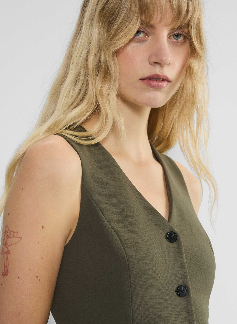 aria-kleid – crepette dunkel olive