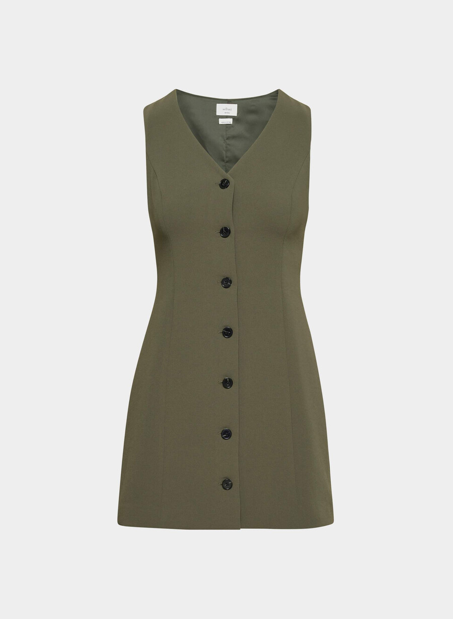 aria-kleid – crepette dunkel olive
