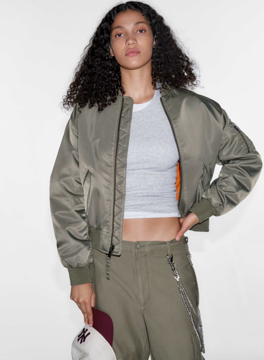 brea bomber army green