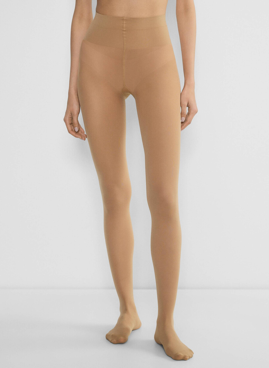 alltagsstrumpfhose halbtransparent gold camel