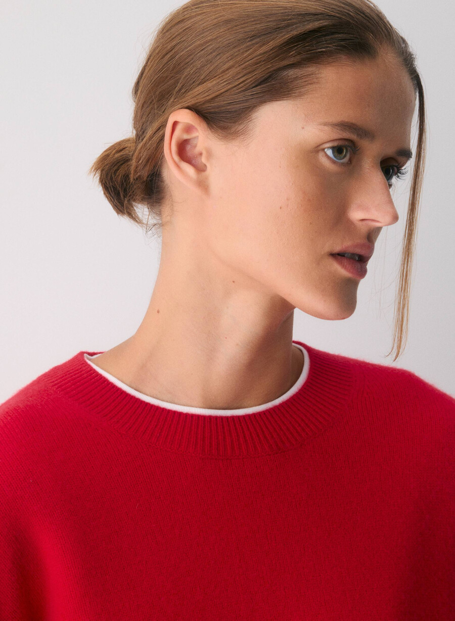 isabelle woll-kaschmir-pullover blinkendes rot