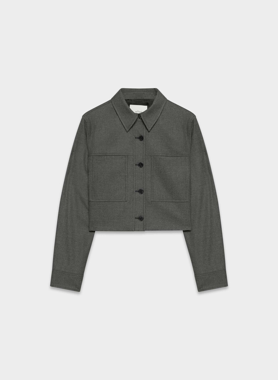 kurze jacke meliert anthrazit