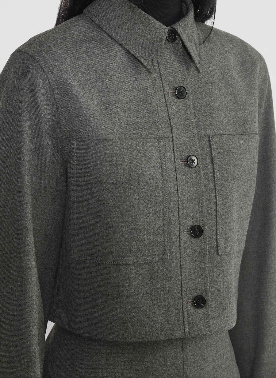 kurze jacke meliert anthrazit