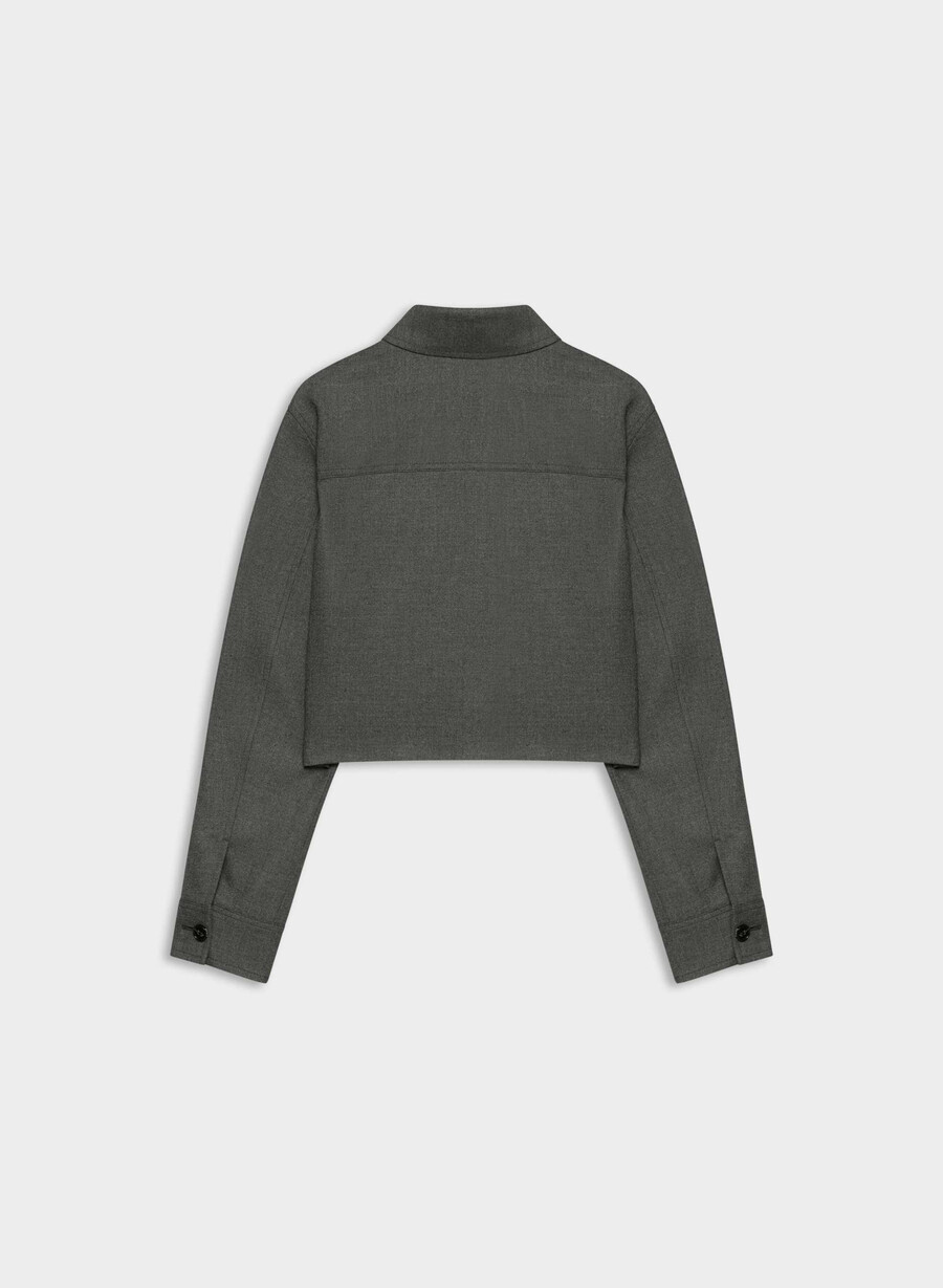 kurze jacke meliert anthrazit