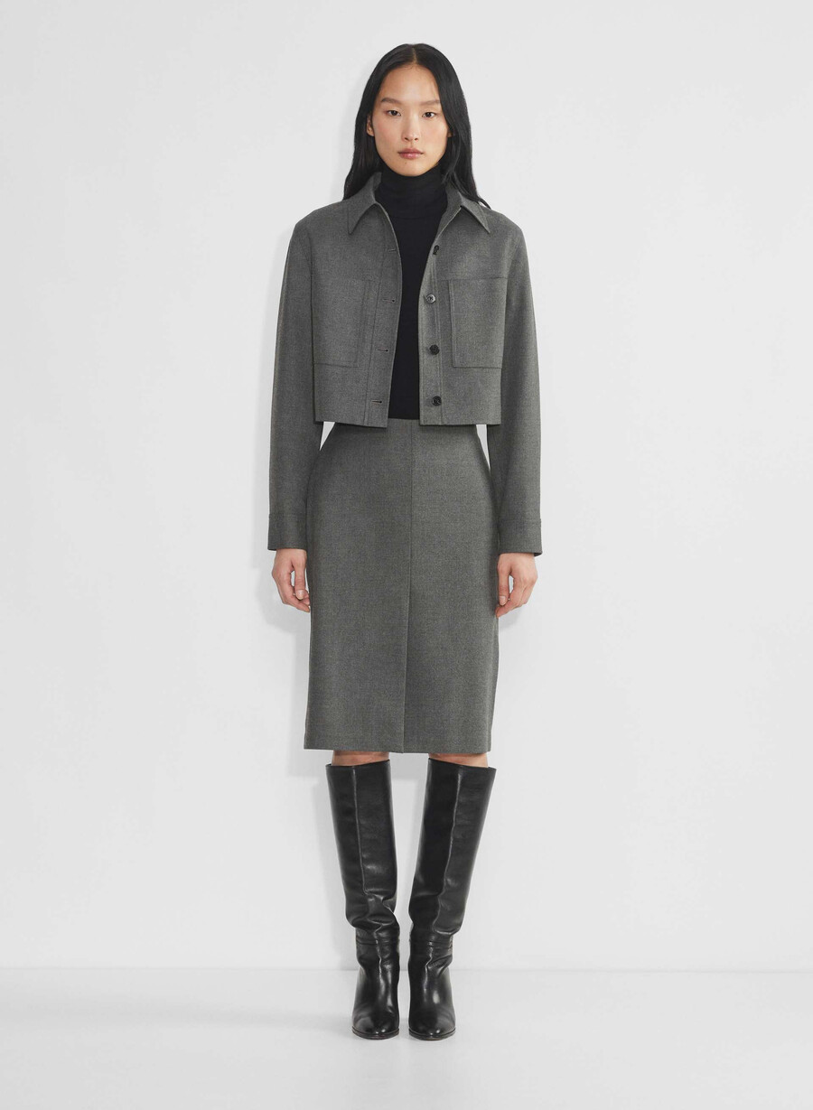 kurze jacke meliert anthrazit