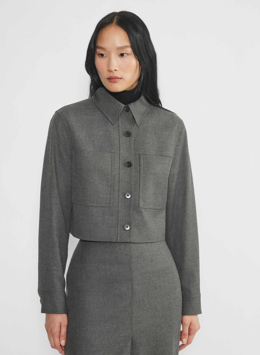 kurze jacke meliert anthrazit