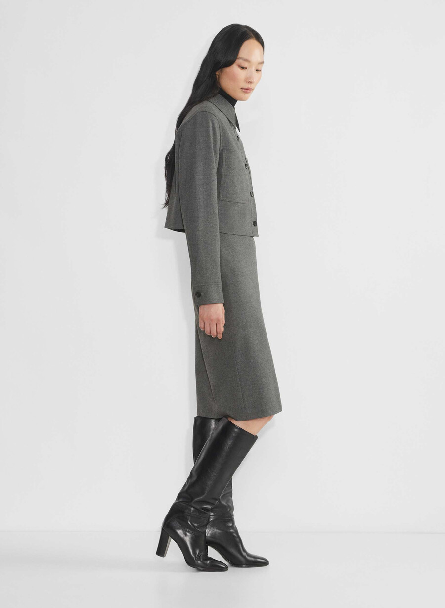 kurze jacke meliert anthrazit