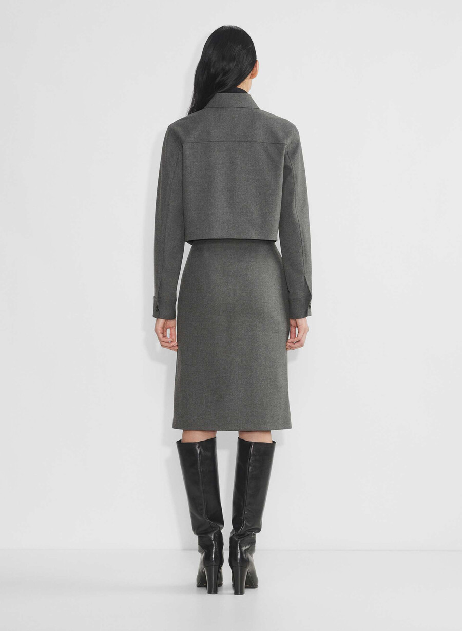 kurze jacke meliert anthrazit