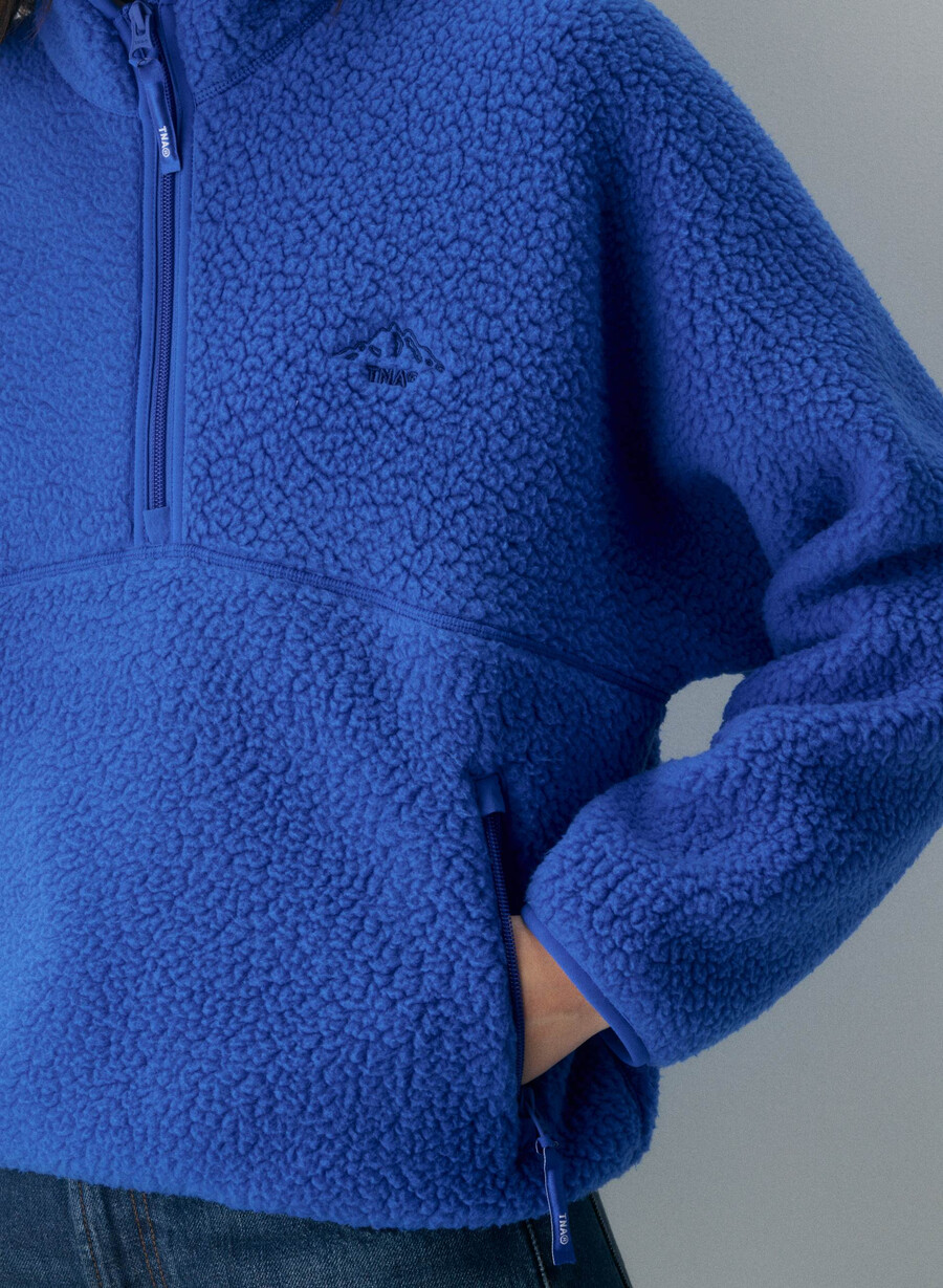 polartec thermal pro 12 zip hi-hip pullover jazz blau