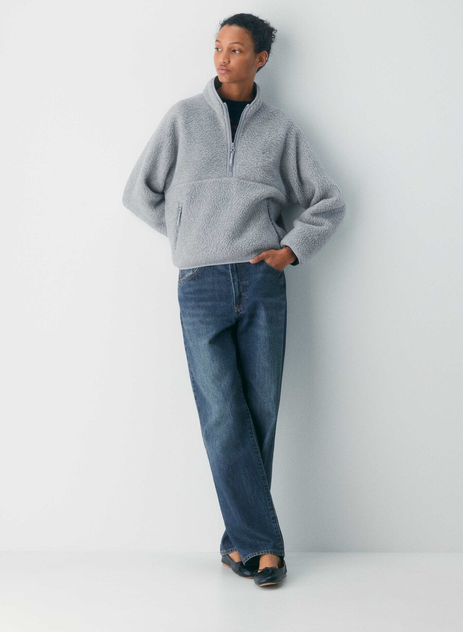 polartec thermal pro 12 zip hi-hip pullover heather athletic gre