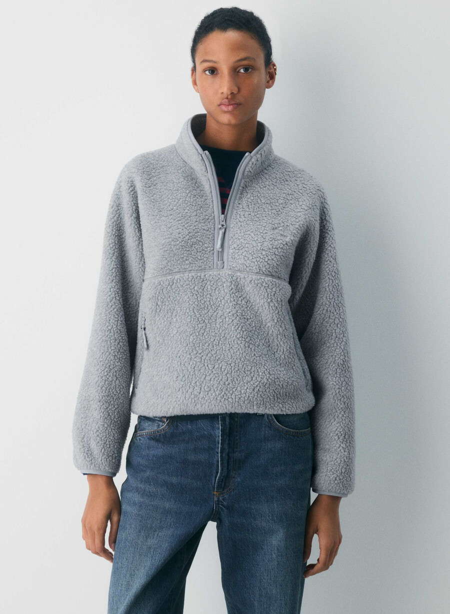 polartec thermal pro 12 zip hi-hip pullover heather athletic gre