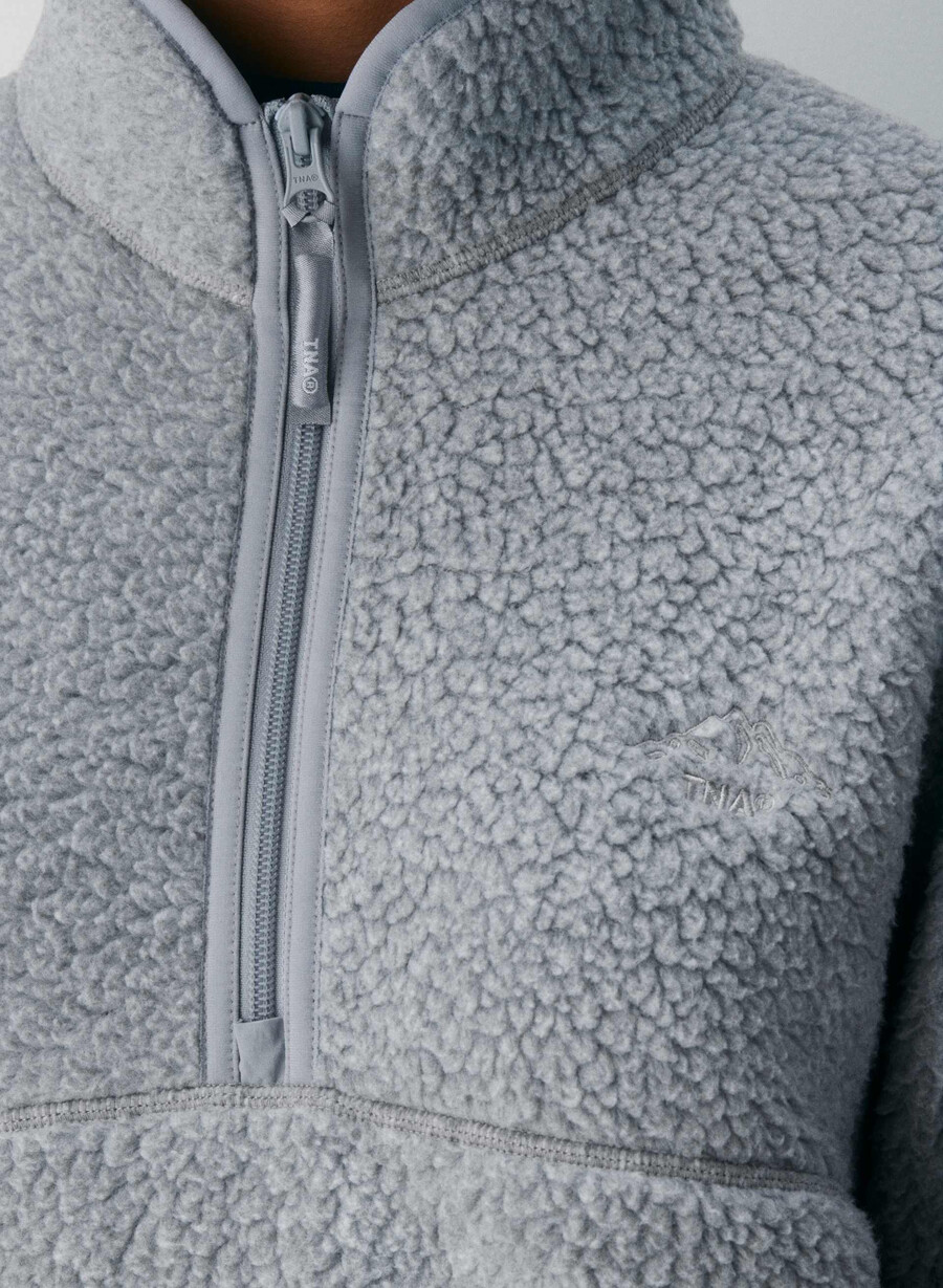 polartec thermal pro 12 zip hi-hip pullover heather athletic gre