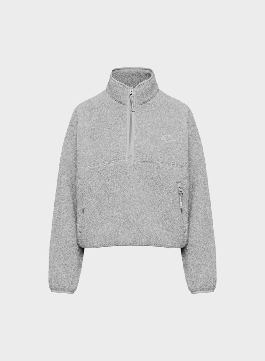 polartec thermal pro 12 zip hi-hip pullover heather athletic gre