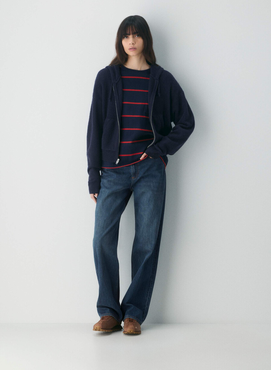 peyton zip hoodie pure indigo