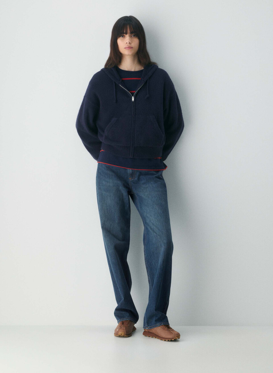 peyton zip hoodie pure indigo