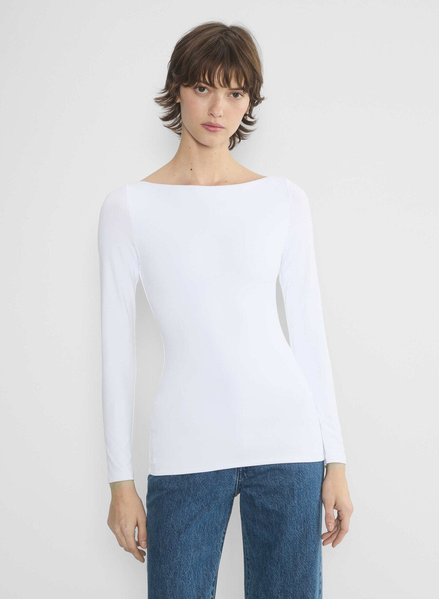 original contour boatneck langarmshirt schwarz