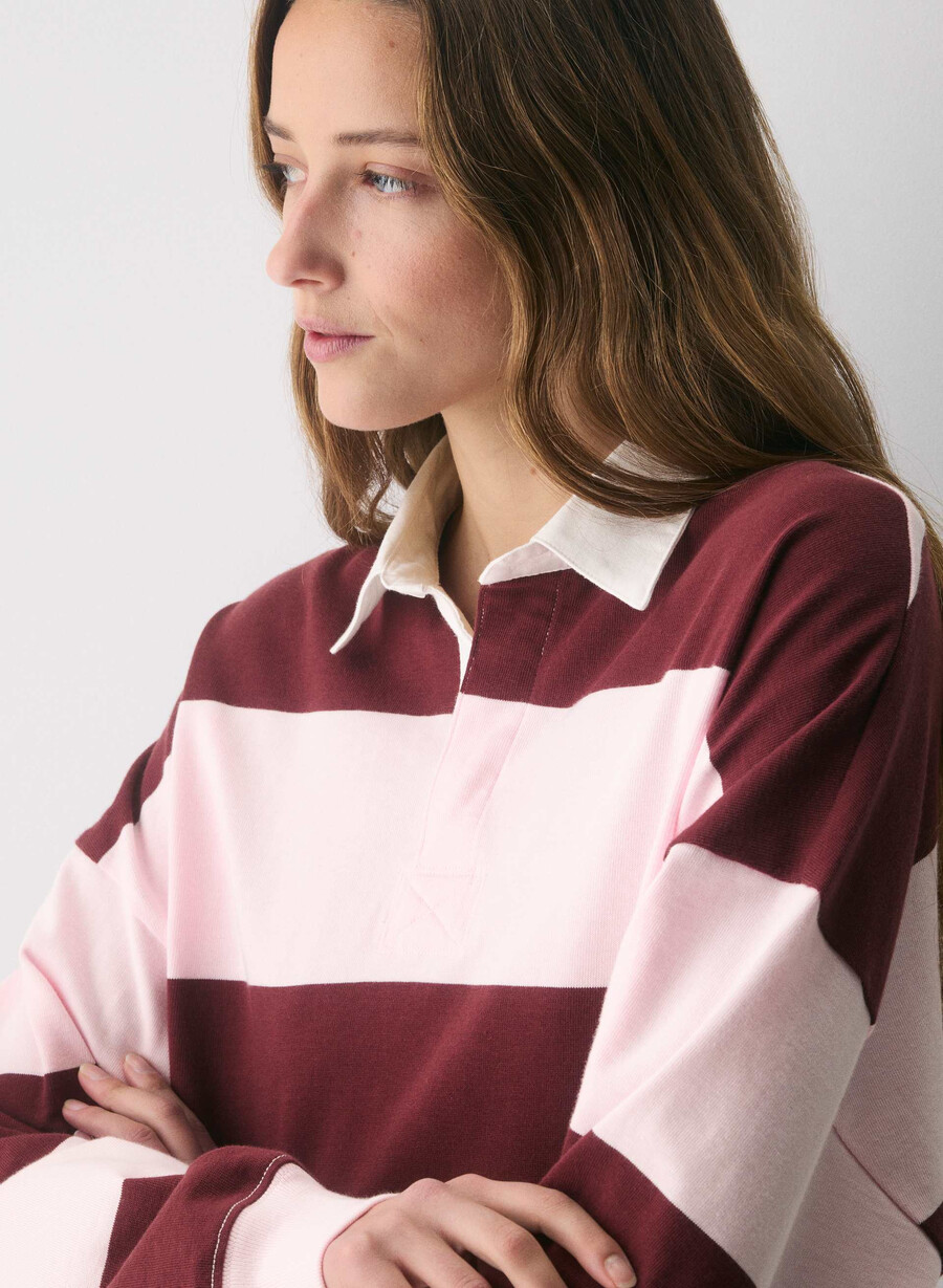 mighty cotton lomu polo langarm villa pnk smc brgdy