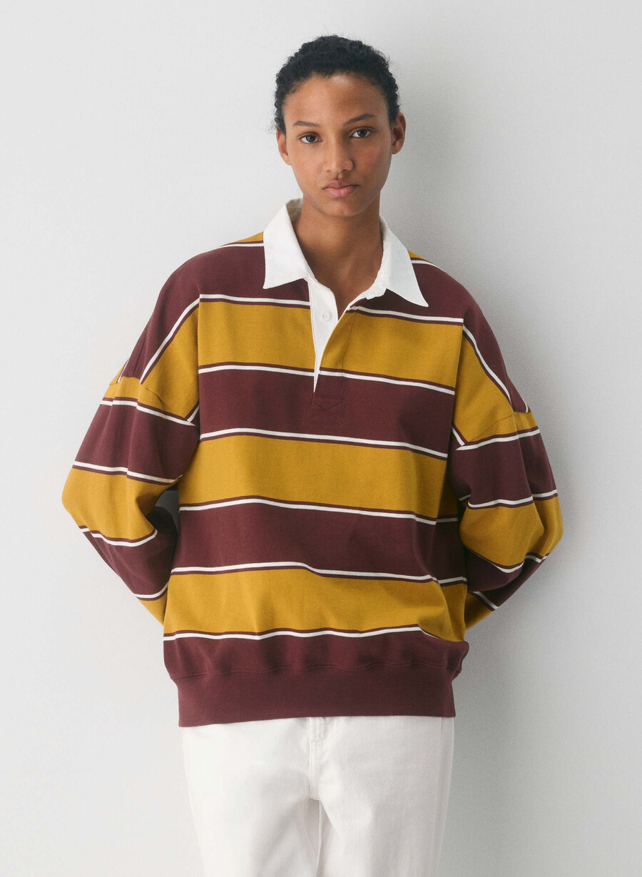 mighty cotton lomu polo langarmshirt gld cst ylwsmc brgn