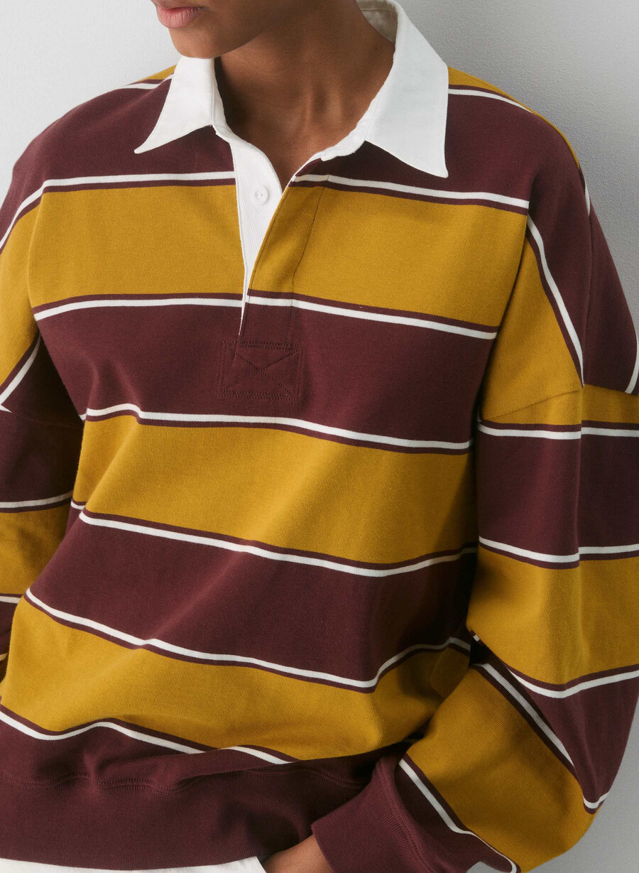 mighty cotton lomu polo langarmshirt gld cst ylwsmc brgn