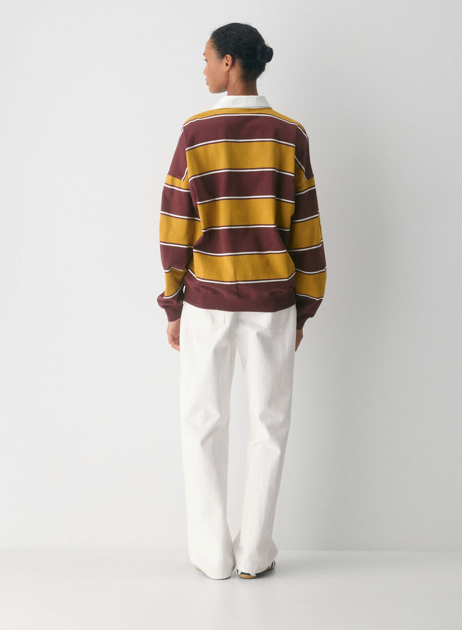 mighty cotton lomu polo langarmshirt gld cst ylwsmc brgn