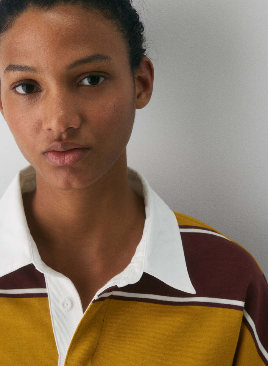 mighty cotton lomu polo langarmshirt gld cst ylwsmc brgn