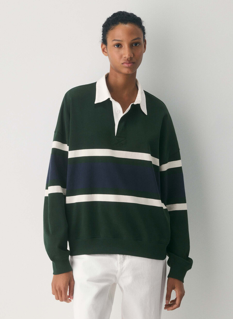 mighty cotton lomu polo langarm figtree grnadmiral