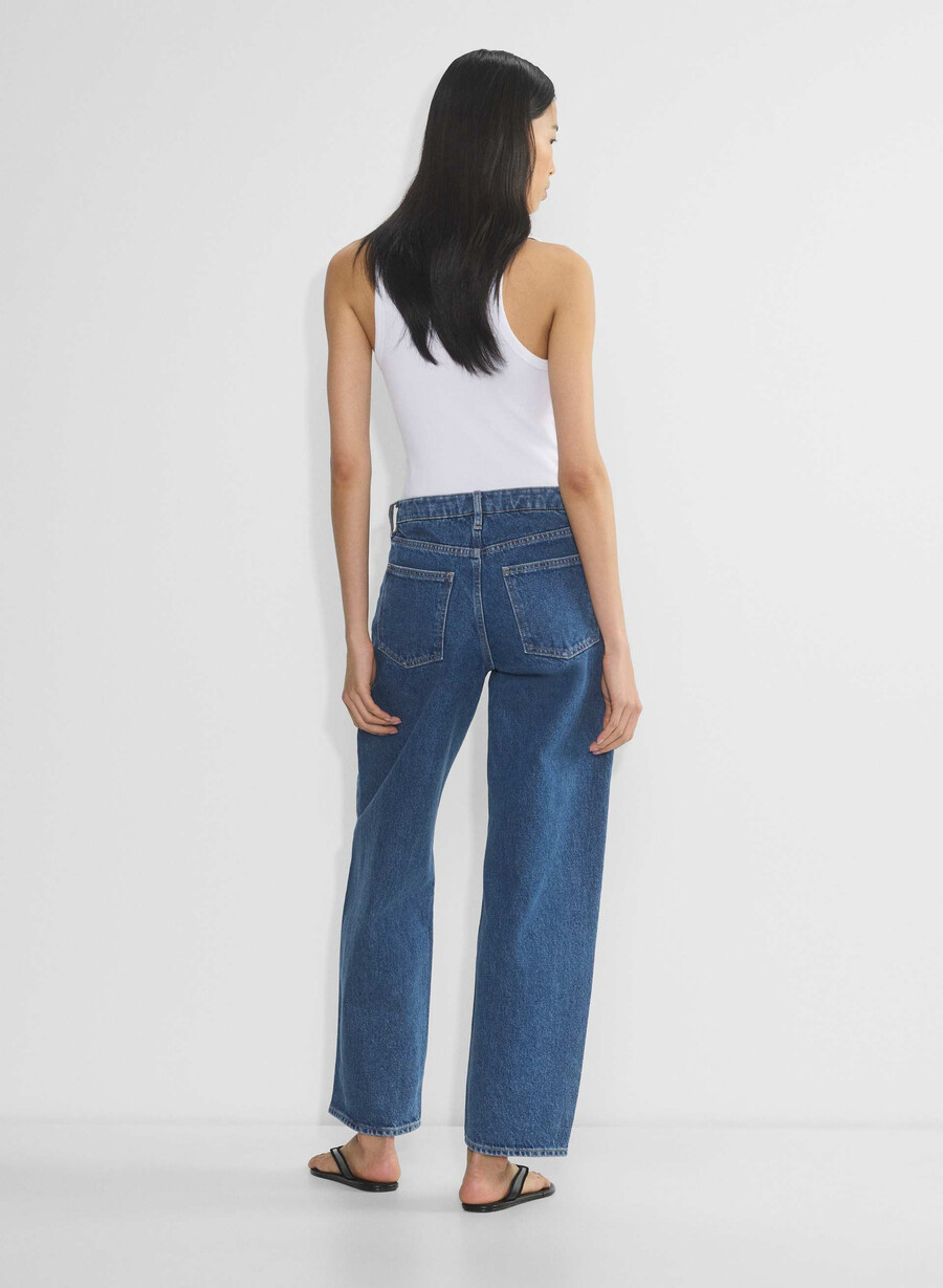 denim forum kai relaxed mid-rise barrel jeans no-stress medium blue